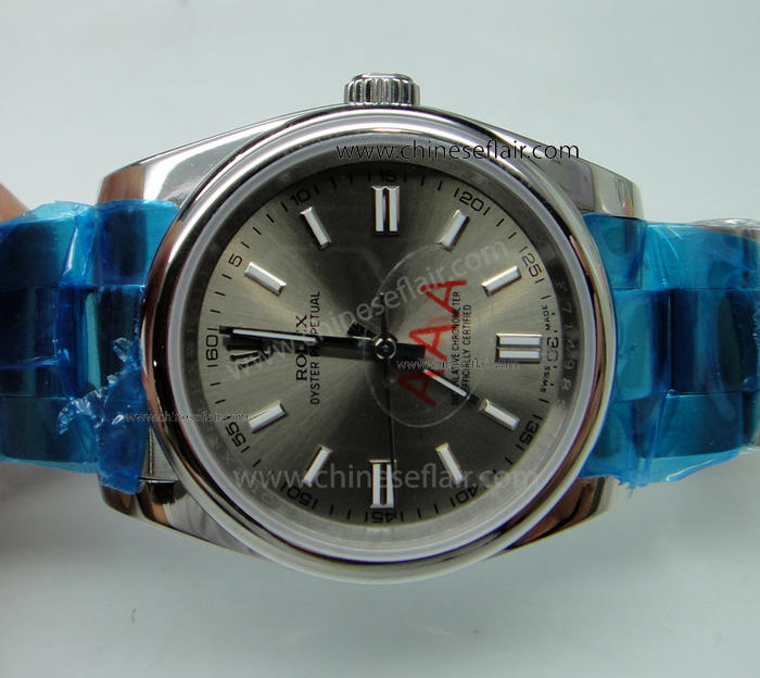 New Replica Rolex Oyster Perpetual SS Gray Dial Watch